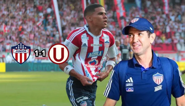 José Enamorado, al lado Arturo Reyes con el buzo de Junior de Barranquilla. FOTO: Transfermarkt