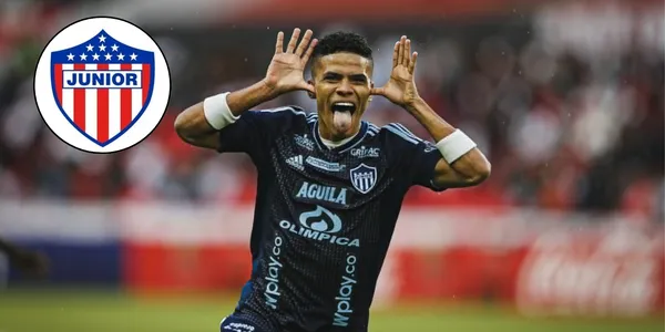 José Enamorado celebrando un gol con el Junior FC