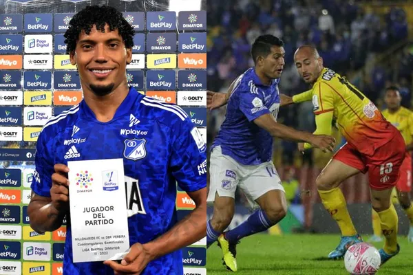 Juan Carlos Pereira fue el jugador más destacado en la victoria de Millonarios 2-0 ante el Deportivo Pereira en el estadio El Campín