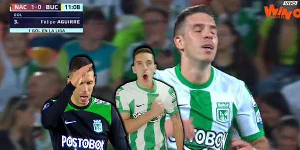 Juan Felipe Aguirre anotó con Atlético Nacional frente al Atlético Bucaramanga, el jugador en Argentina fue muy criticado.