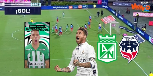 Juan Felipe Aguirre jugador de Atlético Nacional. Foto tomada de captura de pantalla de Win Sports y Twitter Nacional.