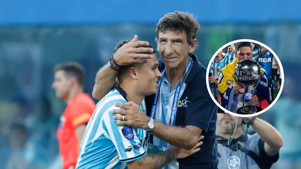 Juan Fernando Quintero y Gustavo Costas Foto: La Nacion y Conmebol