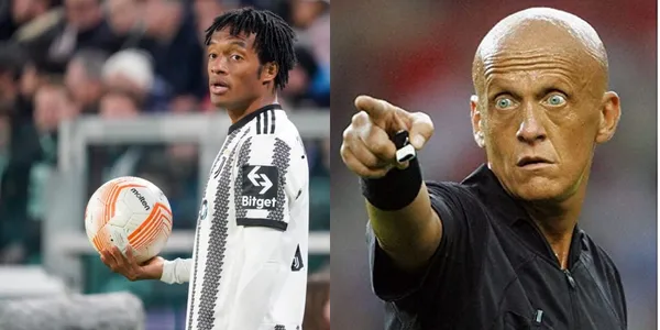 Juan Guillermo Cuadrado criticado por el arbitraje de Italia.