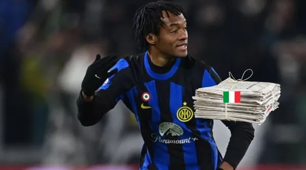 Juan Guillermo Cuadrado tuvo minutos en la goleada del Inter.