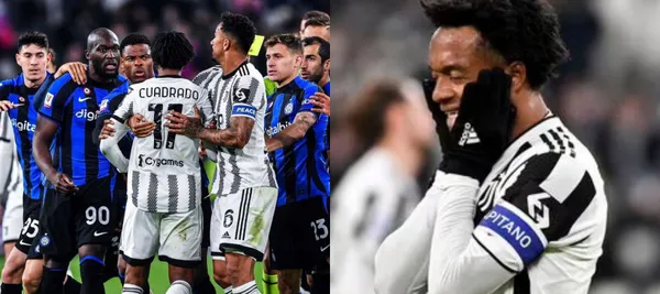 Juan Guillermo Cuadrado tuvo un altercado con el portero y el atacante del Inter de Milán