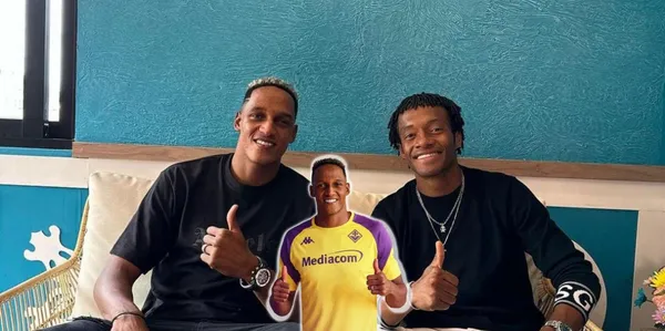 Juan Guillermo Cuadrado tuvo un emotivo gesto con Yerry Mina ahora que jugará en la Fiorentina.