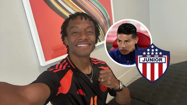 Juan Guillermo Cuadrado y James Rodríguez Foto: Redes sociales de Juan Guillermo Cuadrado y La Razón