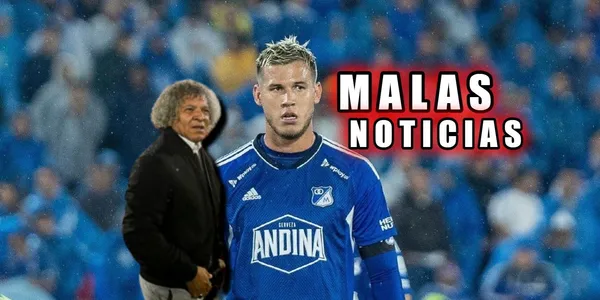 Juan Pablo Vargas le da malas noticias a Alberto Gamero en Millonarios FC.