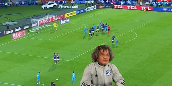 Jugada previa al gol de Bolívar contra Millonarios FC