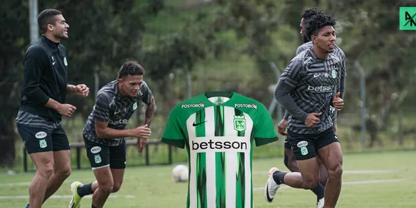 Jugadores de Atlético Nacional en un entrenamiento en Guarne
