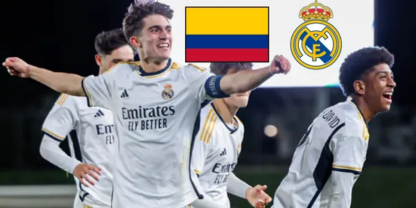 Jugadores de las inferiores del Real Madrid celebrando un gol