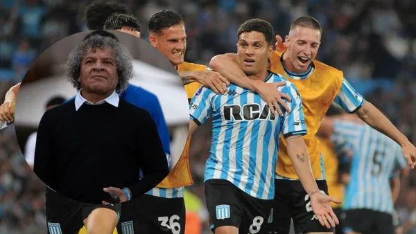 Jugadores de Racing y Gamero. Foto: redes de Millonarios y Racing.