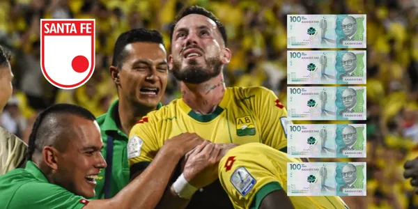 Jugadores del Atlético Bucaramanga celebrando un gol