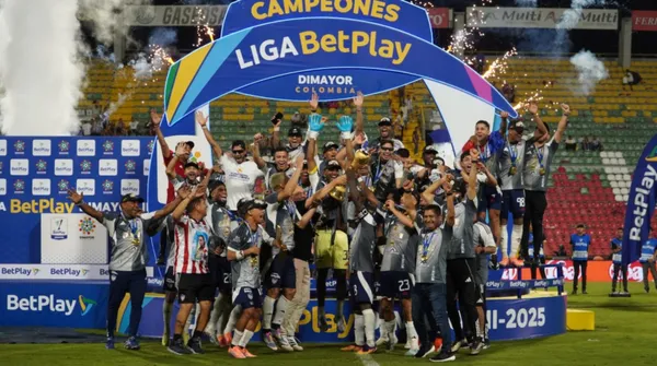 Junior de Barranquilla celebrando el título en 2025 - X @JuniorClubSA