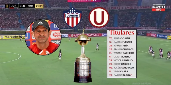 Junior FC no le pudo ganarle a Universitario de Perú. Foto captura de pantalla de ESPN y Diario Deportes.