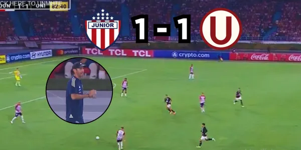 Junior FC y Universitario de Perú empataron en Barranquilla. Foto captura de pantalla de ESPN.