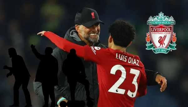 Jürgen Klopp en un efusivo abrazo con Luis Díaz. FOTO: Revista Semana