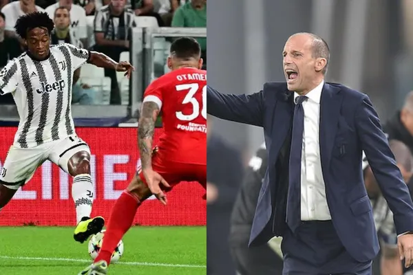 Juventus está siendo humillado 4-1 ante Benfica en la Champions League con presencia en la cancha de Juan Guillermo Cuadrado