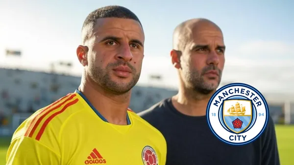 Kyle Walker y Pep Guardiola: Imagen creada con la IA Grok de X y Escudoteca