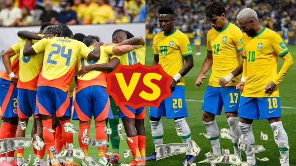 La abismal diferencia de valor entre las nóminas de Colombia y Brasil.