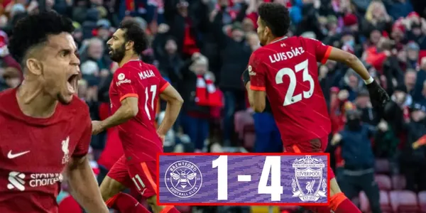 La calificación a Luis Díaz por Liverpool (Foto RTVC, Liverpool redes)