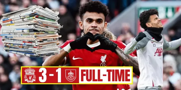 La calificación de la prensa inglesa a Luis Díaz en Liverpool vs Burnley en liga (Foto tomada de Liverpool)