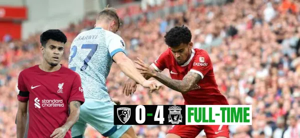 La calificación que recibió Luis Díaz por Liverpool vs Bournemouth en Inglaterra