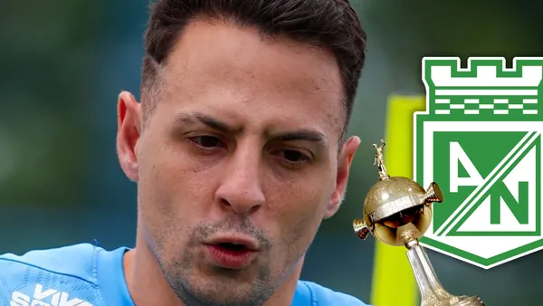 La condicion de Santiago Arias para poder llegar a Atlético Nacional en 2026 Foto: SC Bahia, Escudoteca y CONMEBOL