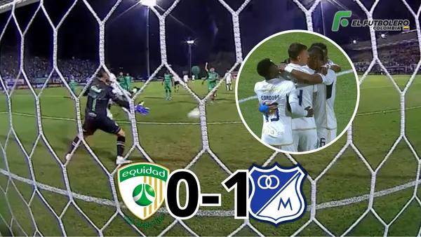 La Equidad vs Millonarios Foto: Captura de Win Sports y Escudoteca PN
