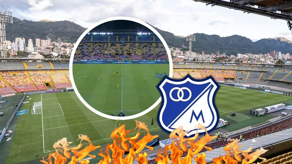 La imagen es desoladora en el cuadro embajador esta noche con la protesta de los hinchas Foto: MFC, Pexels, Escudotexa y Captura de Win Sports