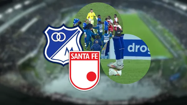 La jugada que cambió todo en el clásico bogotano Foto: Escudoteca y Captura de Win Sports