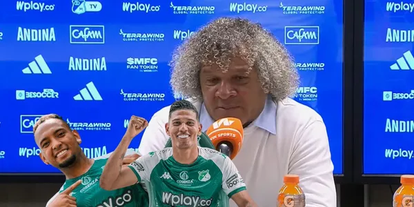 La jugada se hizo viral en Colombia. Foto tomada de rueda de prensa DIMAYOR, Gol Caracol y El Colombiano.