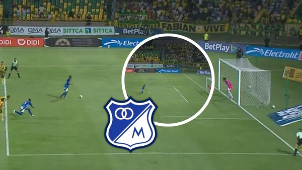 La polémica de la Copa Colombia, esta es la razón por la que se repitió el penal para Millonarios Foto: Escudoteca y Captura de Win Sports