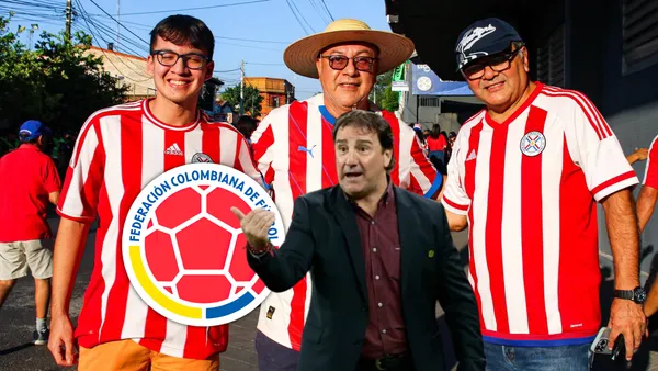 La reacción de los fanáticos paraguayos previo al choque con Colombia Foto: Escudoteca, Albirroja y FCF