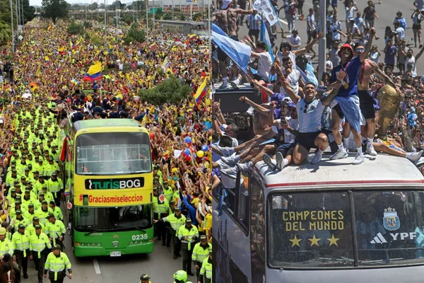 La Selección Argentina llegó a buenos aires y en la caravana del equipo se han presentando unos desmadres que ni en países como Colombia se han visto.