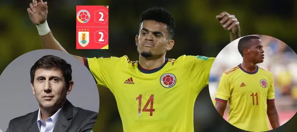 La selección Colombia no pudo mantener la ventaja y terminando el partido se dejó empatar de Uruguay