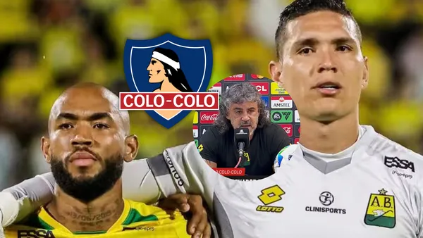 La sentencia de Leonel Álvarez tras el 3 a 3 de Bucaramanga y Colo Colo Foto: AB, Captura de ESPN y Escudoteca
