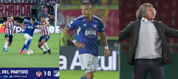 Leonardo Castro fue tronco con Millonarios ante Junior en el estadio Metropolitano