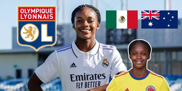 Linda Caicedo con la camiseta de Real Madrid Femenino y la Selección Colombia Femenina