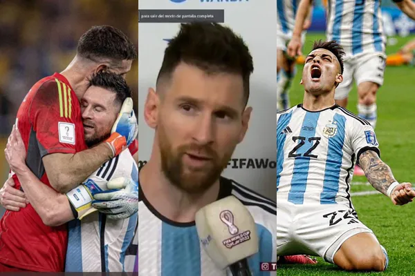 Lionel Messi tuvo un gesto de respeto con el Dibu Martínez mientras todos celebraban el pase a semifinales con Lautaro Martínez.