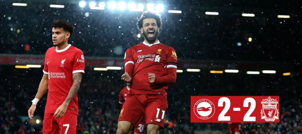 Liverpool empató 2-2 ante Brighton en la Premier League