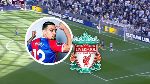 Liverpool necesita un lateral y Muñoz no se quedó quieto: su movimiento podría acercarlo a Anfield. Foto: Captura de ESPN, Crystal Palace y Escudoteca