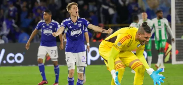 Llinás crack y la jugada de tronco de Álvaro Montero en Millonarios vs Nacional (Foto tomada de Fútbol red)