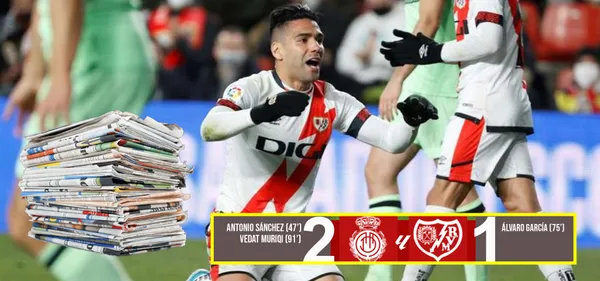 Lo que dijo la prensa tras la derrota de Rayo Vallecano de Falcao vs Mallorca (Foto tomada El Espectador y redes Rayo Vallecano)