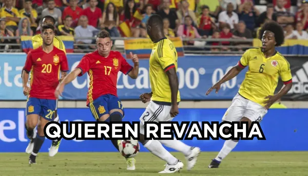 Los 4 colombianos que estuvieron en el último amistoso ante España. FOTO: El País