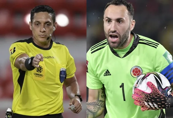 Los colombianos David Ospina y Radamel Falcao le hicieron un duro reclamo al árbitro del juego Colombia contra Perú.