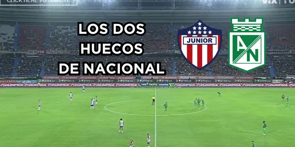 Los dos jugadores del Verde que arrugaban contra Junior FC. Foto captura de pantalla de Win Sports.