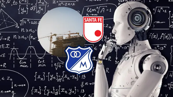 Los futuros estadios de Santa Fe y Millonarios según la IA Foto: Escudoteca, Pexels, SCI Web