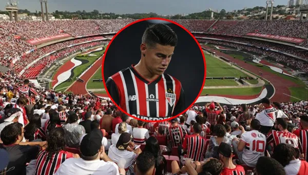 Los hinchas de Sao Paulo en el estadio