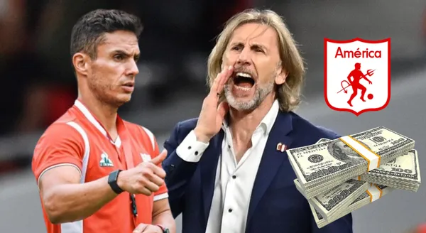 Lucas González, al lado su posible reemplazante, Ricardo Gareca.